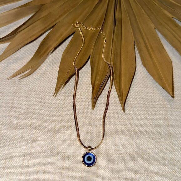 Boho evil eye necklace M481 - Picture 2 of 4